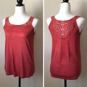 Embroidered tank top | Simons | size Small - embroidered strap burnout tank top